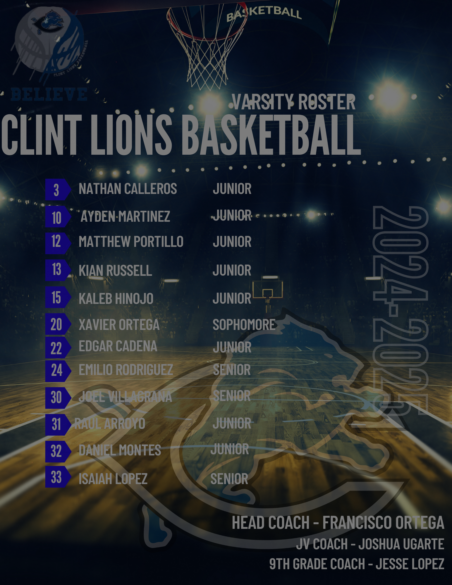2024-2025 Varsity Boys Basketball