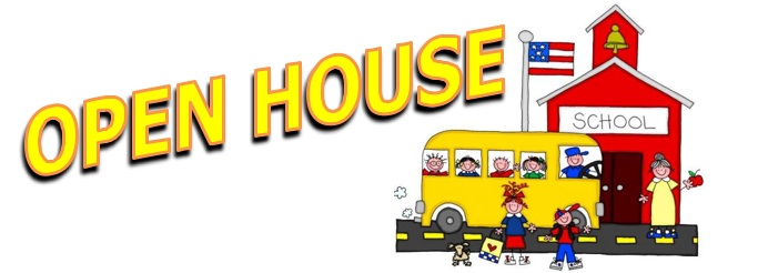 Picture of a bus and school for Open house
