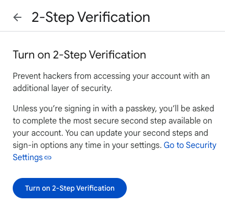 turn on 2 step
