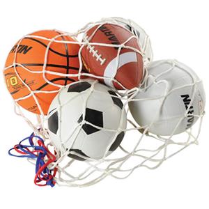 net holding football, soccer ball, basketball, volleyball 